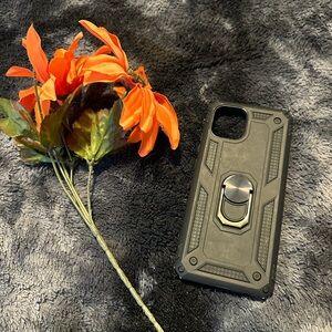 Durable Black Phone Case with Kickstand